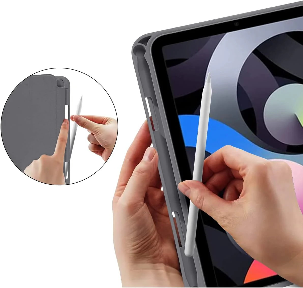 Soft TPU Slim Stand Magnetic Tablet Case for New iPad 10.9 (2022) in Grey DEMO - Image 4