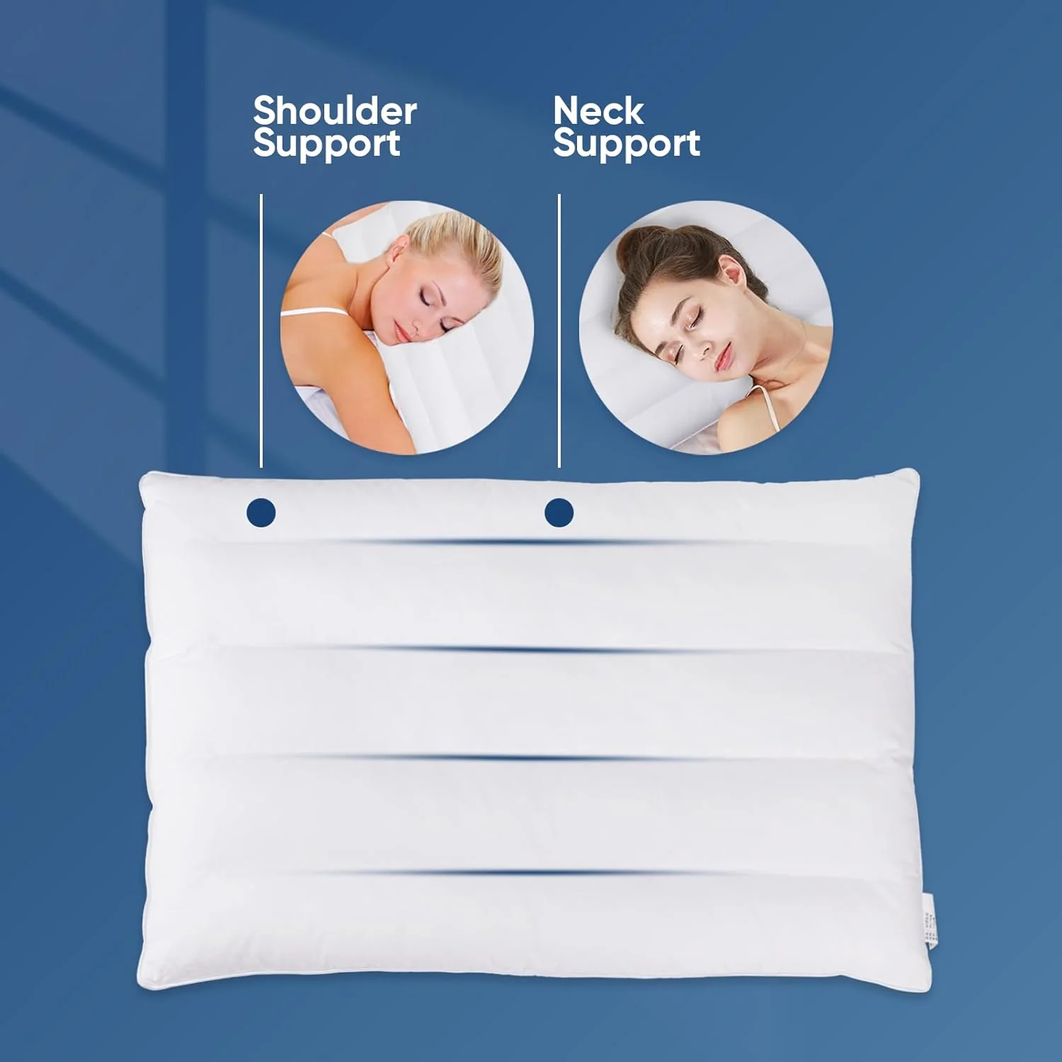 Ultra Flat Supportive Sleeping Pillows for Back & Side Sleepers, Standard DEMO - Image 3