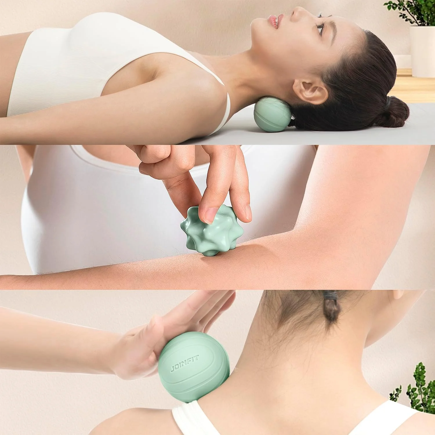 JoinFit Light Blue Massage Therapy Balls Set Spiky Lacrosse Peanut 3pcs NEW - Image 6