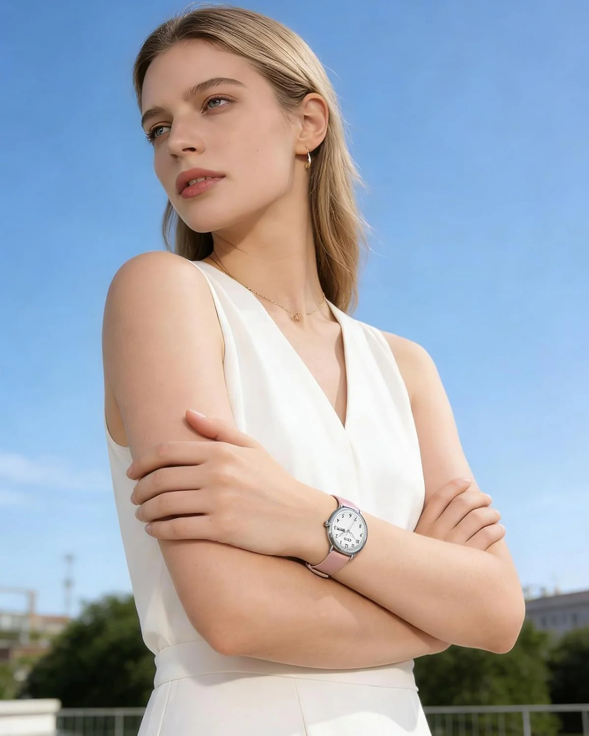 CIVO 35mm Analog Wrist Watch with Large Easy-to-Read Pink Face for Women NEW - Image 3