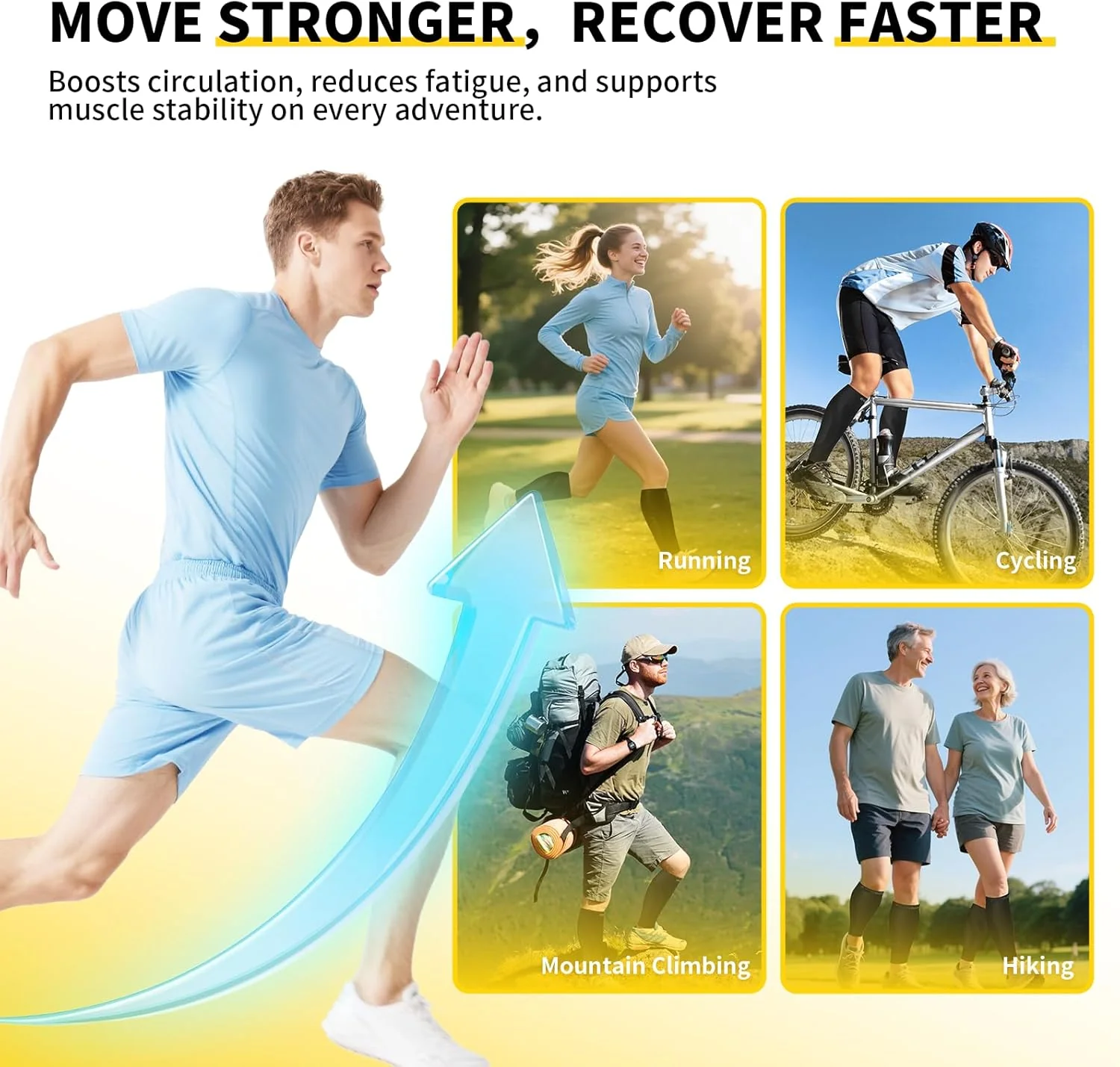 CAMBIVO Calf Compression Sleeves 20-30 mmHg, Black, Large/X-Large NEW - Image 4