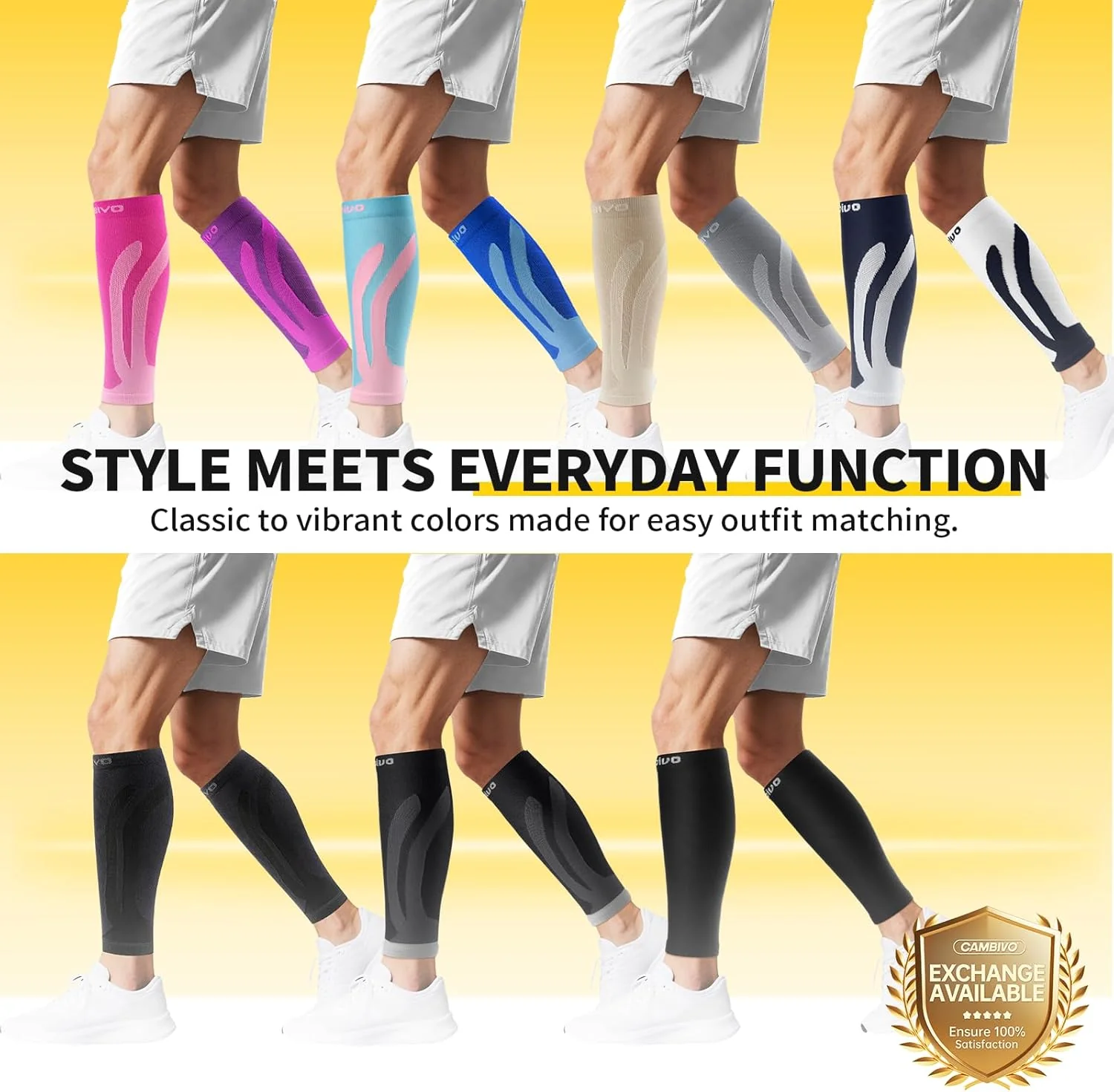 CAMBIVO Calf Compression Sleeves 20-30 mmHg, Black, Large/X-Large NEW - Image 8
