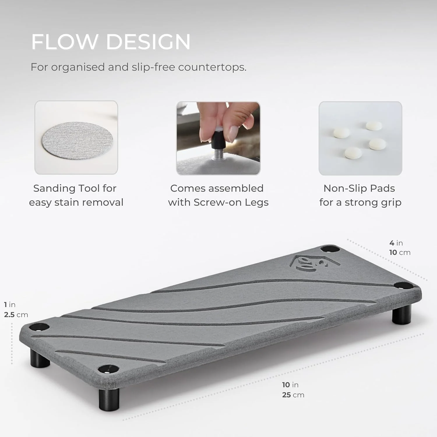 Natureva Flow - Graphite Diatomite Sink Caddy Drying Tray Kitchen Storage NEW - Image 4