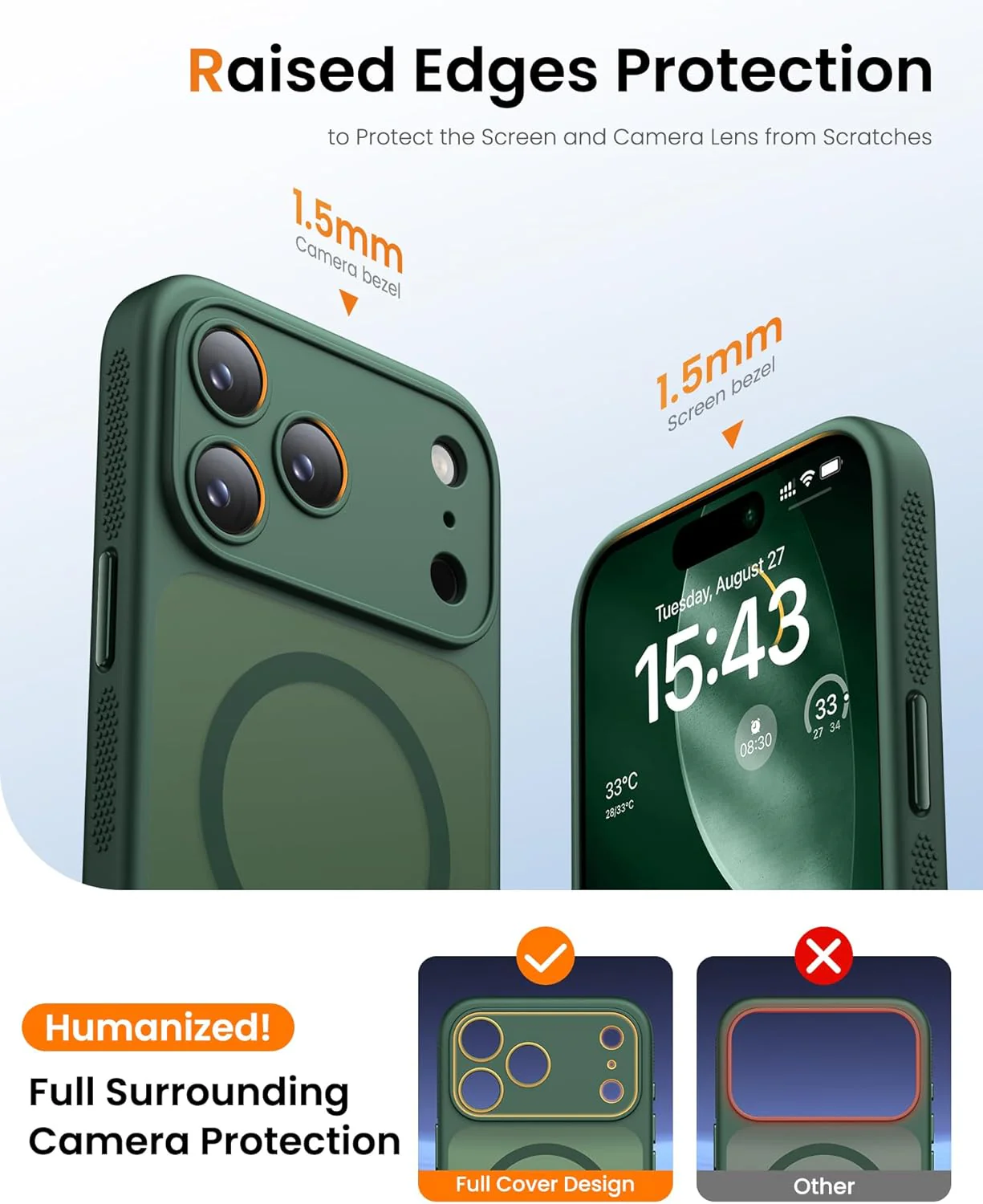 SIXBOX Magnetic Phone Case with Stand Camera Control Green for iPhone 17 Pro NEW - Image 8