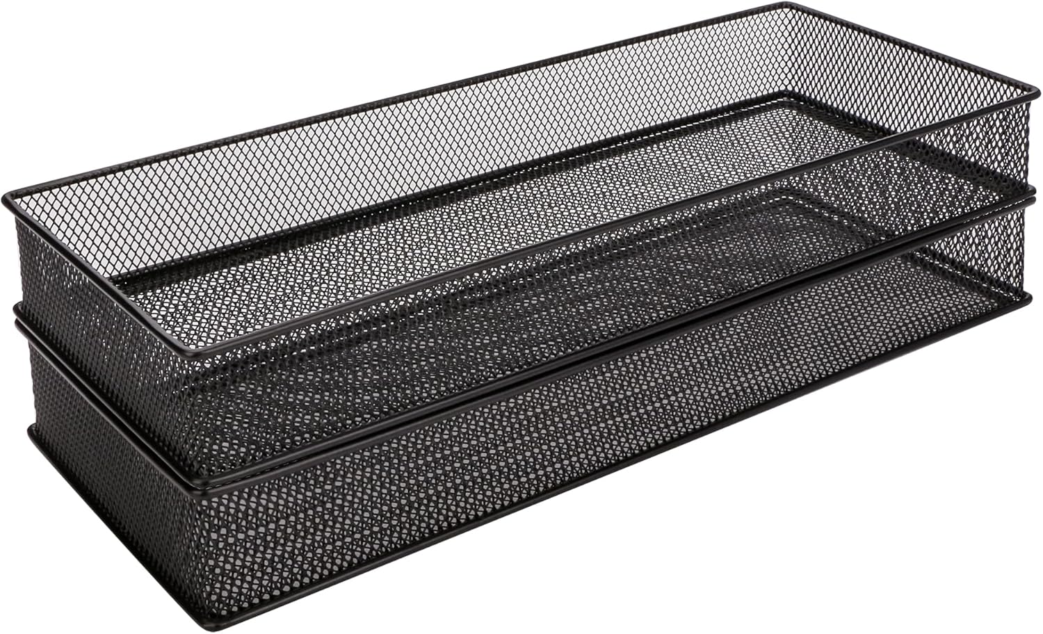 Annova Black Open Storage Bins Mesh Drawer Cabinet Shelf Organizer Basket NEW - Image 2
