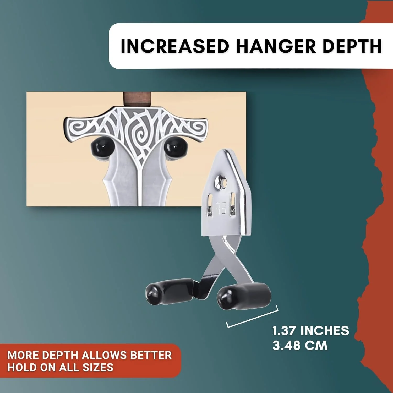 Eco-Fused Vertical Sword Mount Dagger Display Wall Hanger Adjustable 2 Pack NEW - Image 2