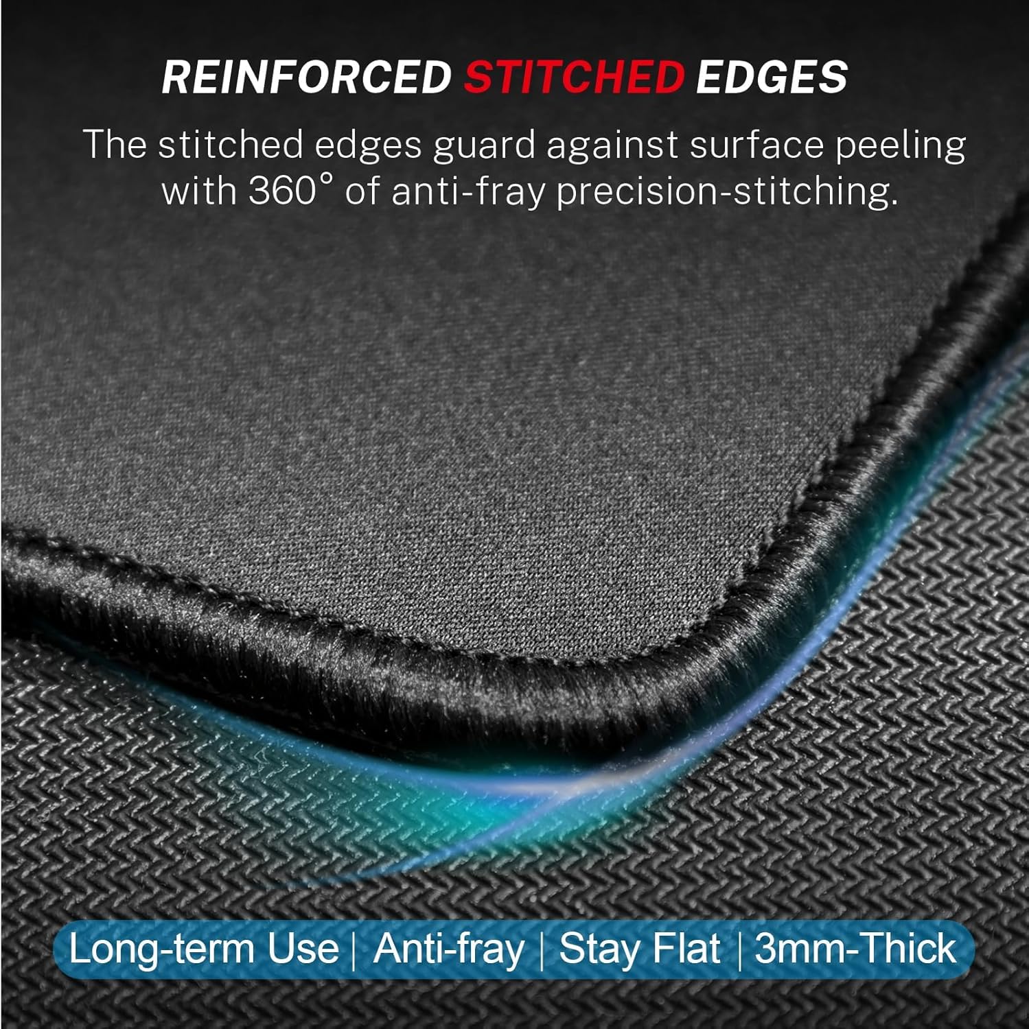 Comfortable Non-Slip Black Mouse Pad 21x26cm for Home Office Desk Accessory NEW - Image 3