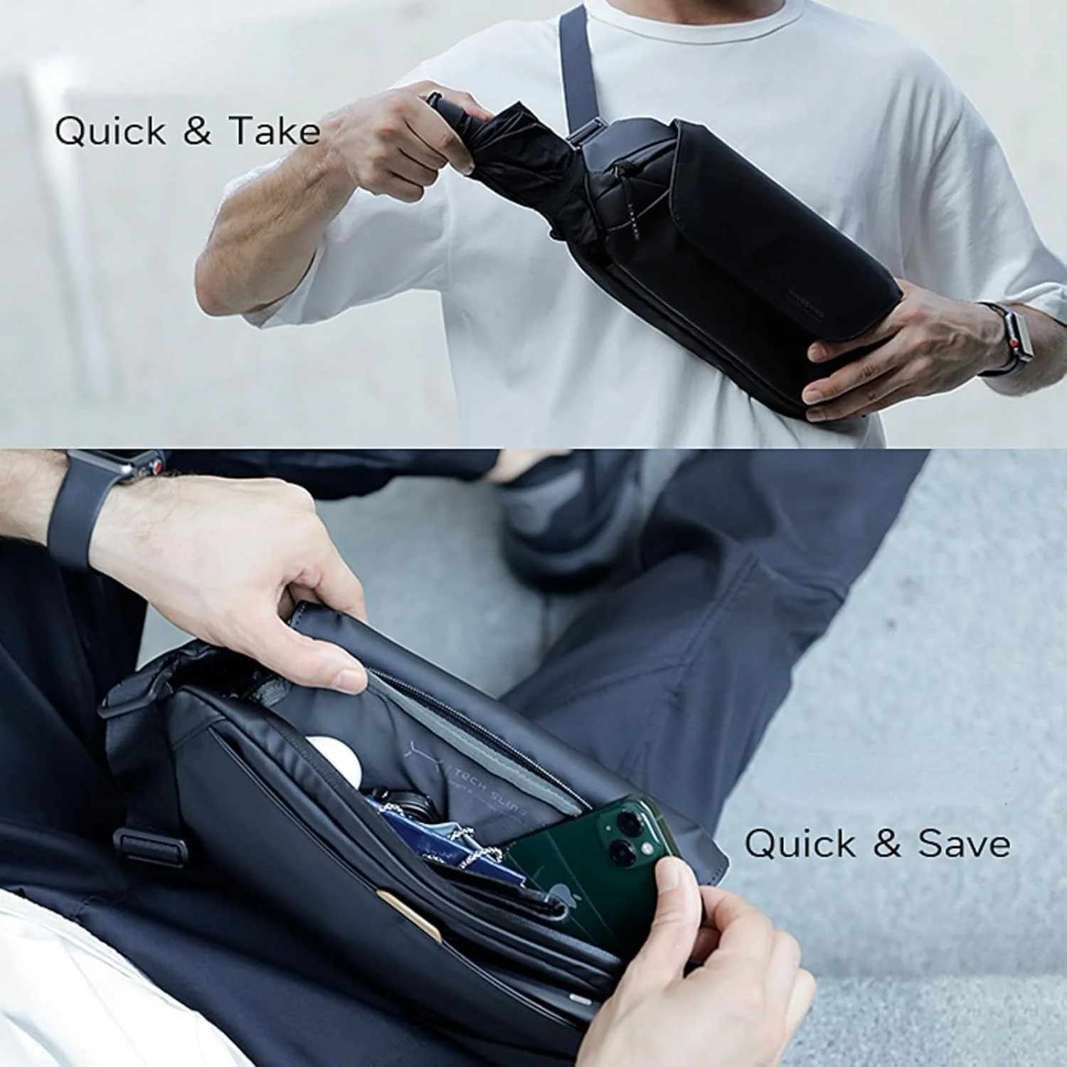 Kingsons Unisex Shoulder Bag 2.5L Crossbody Sling Versatile Travel Size 2.5L NEW - Image 2