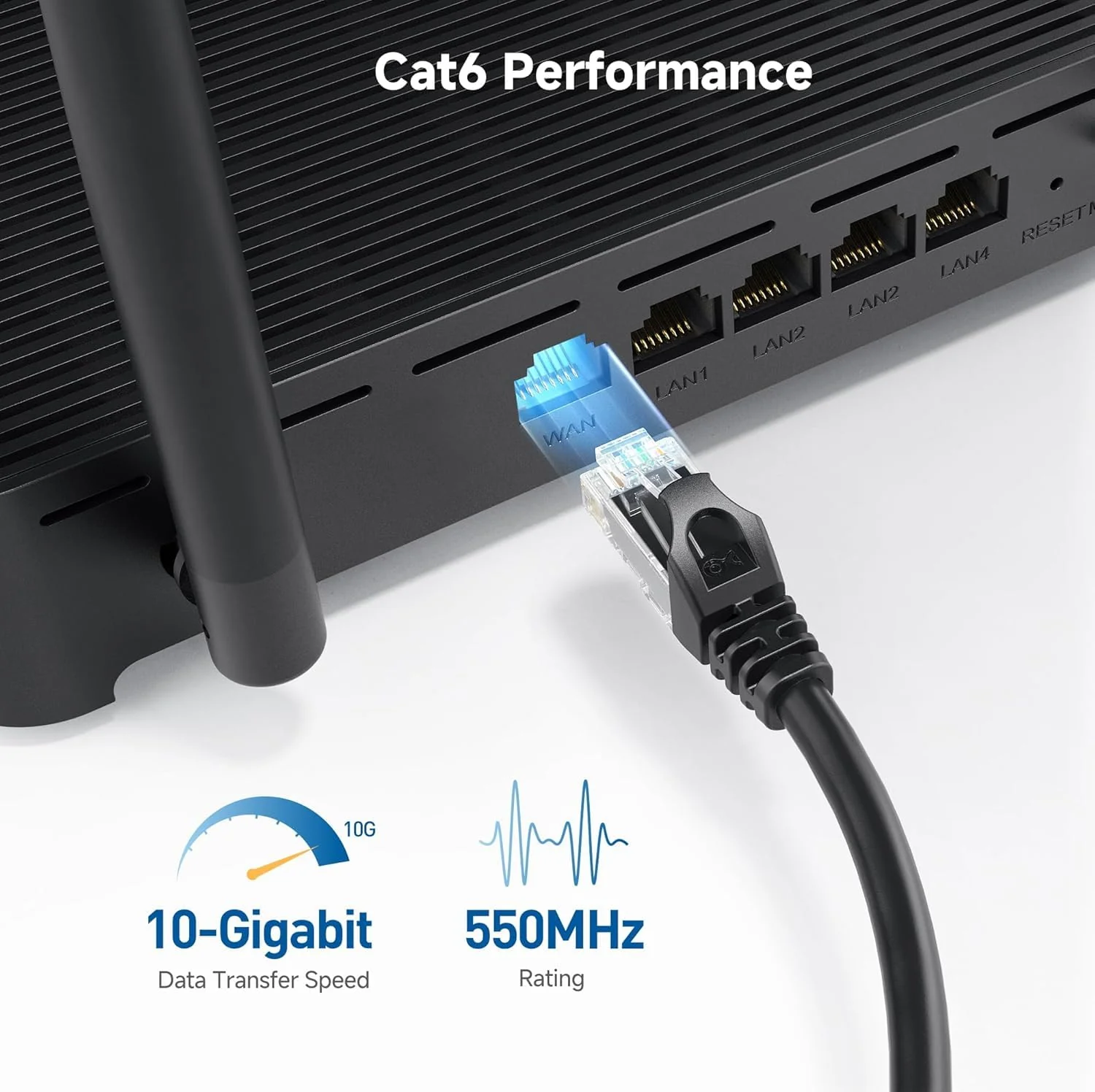 Cable Matters 10Gbps Snagless Cat 6 Ethernet Cable, 6m, Black - High-Speed DEMO - Image 3