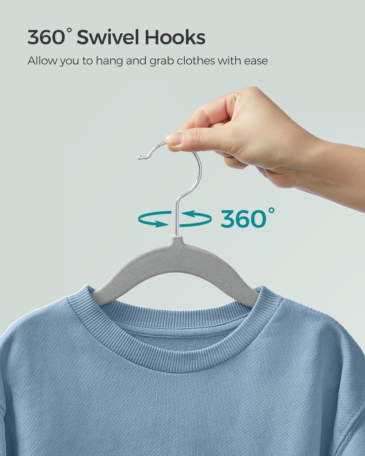 SONGMICS 50 Pack Hangers for Closet 11.8 x 8.1 Inches Grey Plastic Velvet NEW - Image 7