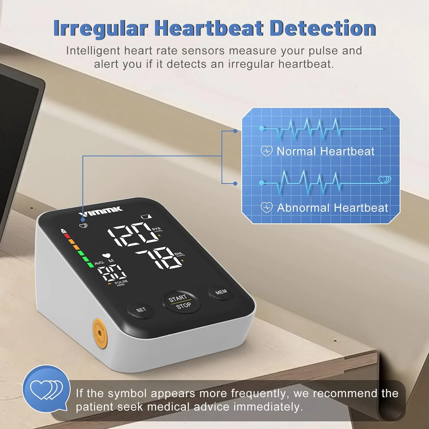Vimmk Upper Arm Blood Pressure Monitor Home Use Accurate Digital Device NEW - Image 5