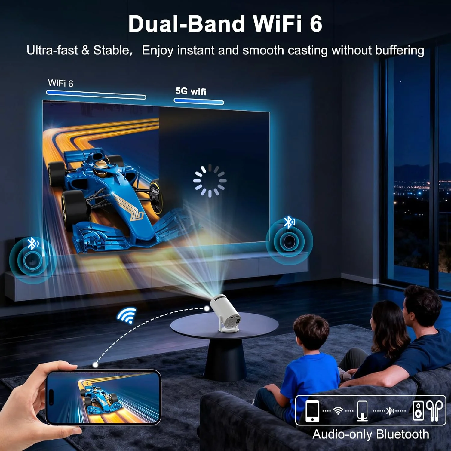 1080P Mini Projectors Projector with Auto Keystone Correction for Home Theater - Image 4