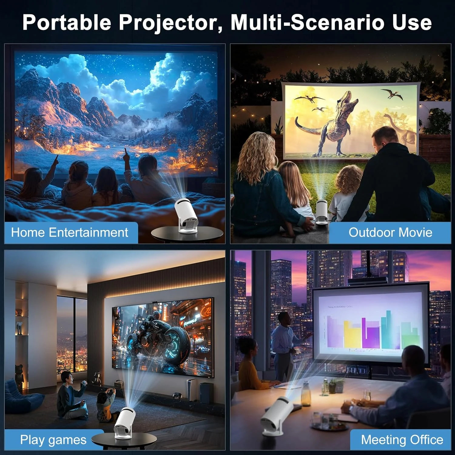 1080P Mini Projectors Projector with Auto Keystone Correction for Home Theater - Image 7