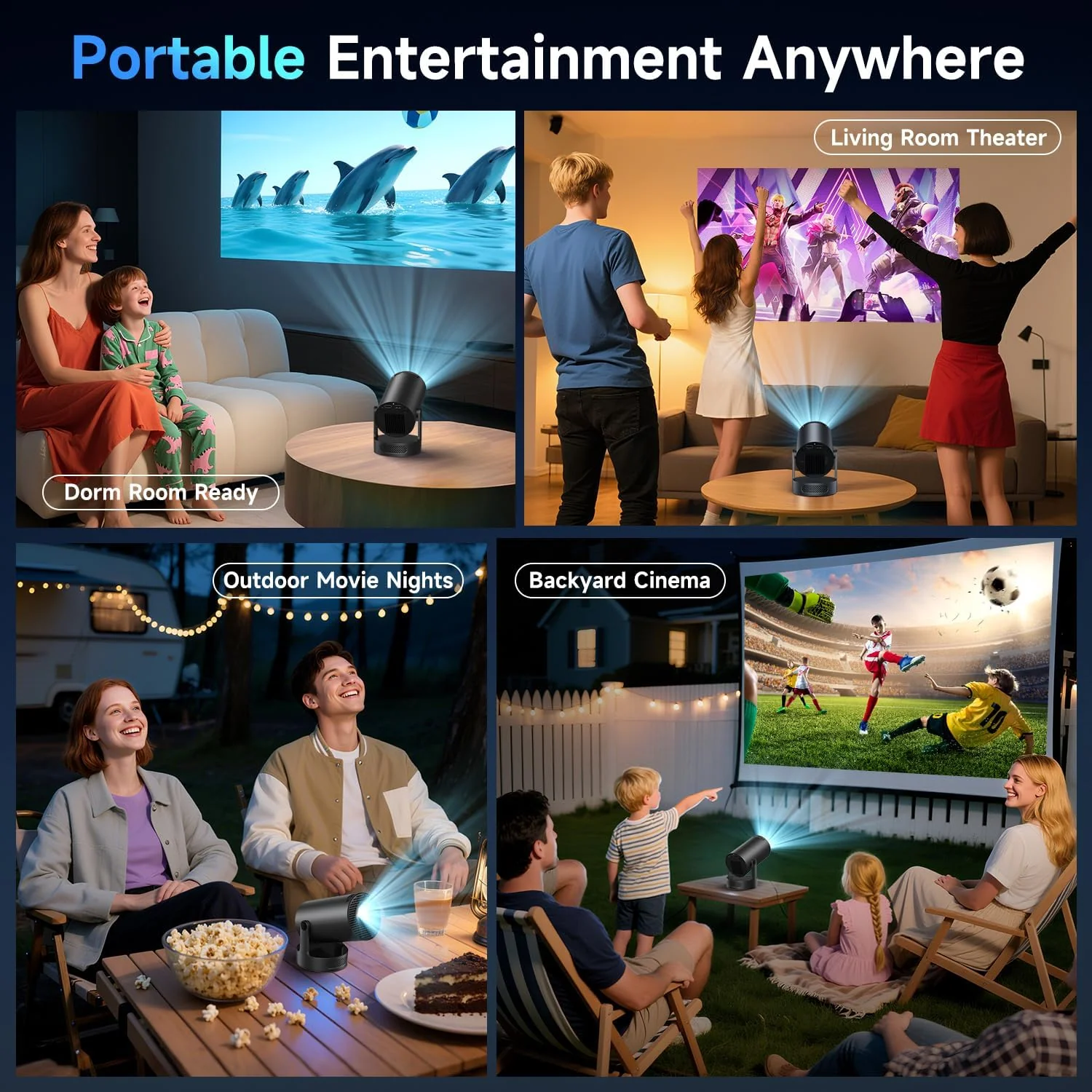 1080P Mini Projectors Projector with Upgraded HiFi Speaker and Built-in - Image 8