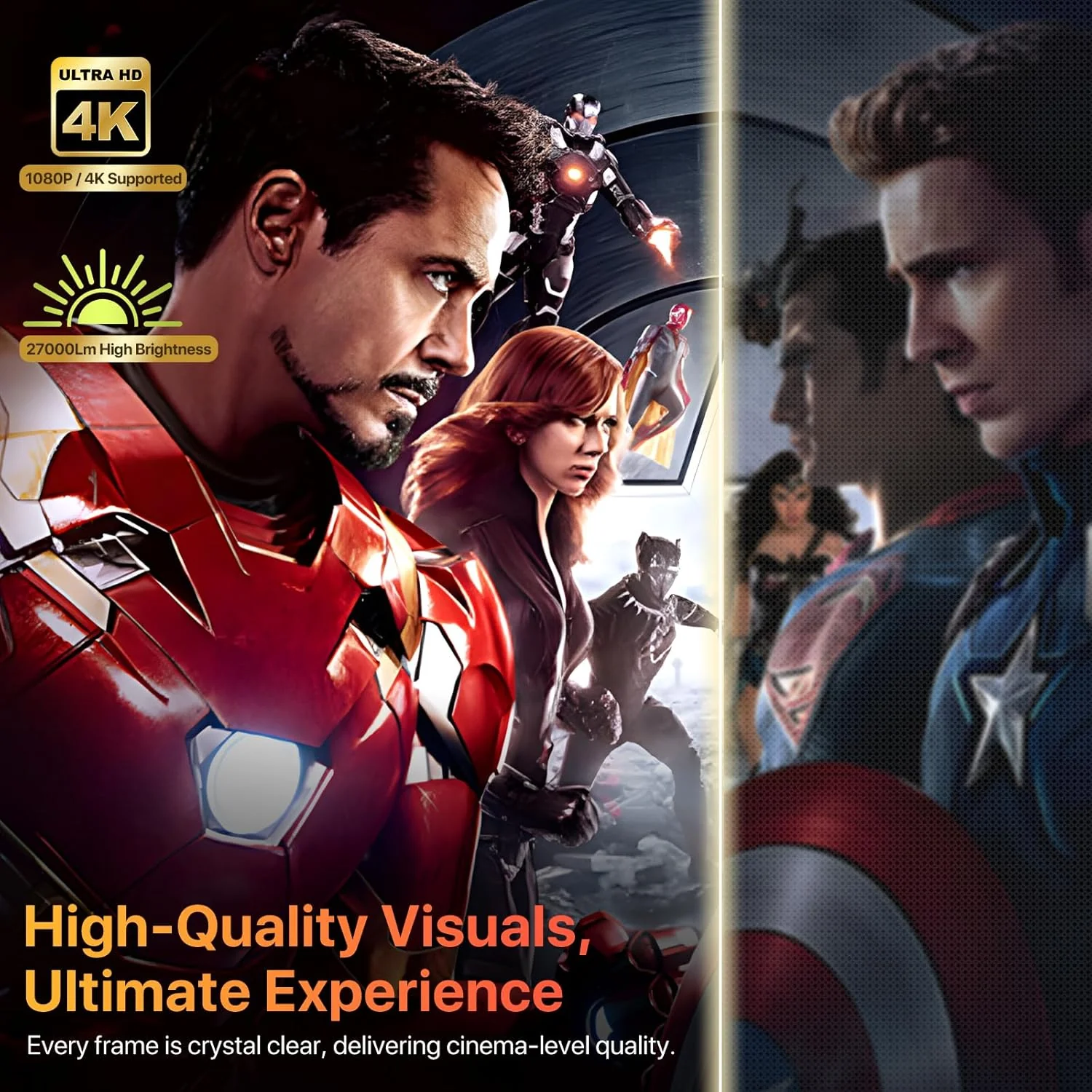 General Portable Projectors Projector with HiFi Speaker Built-in Apps 1080P - Image 3
