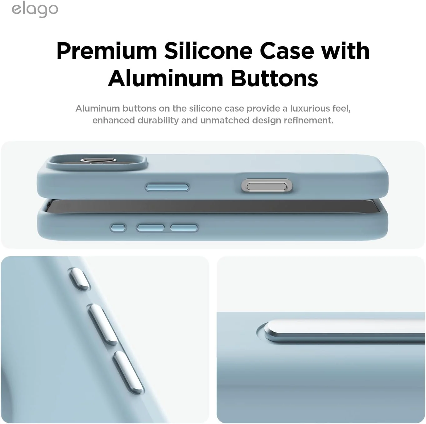 elago Magnetic Silicone Phone Case for iPhone 16 Pro in Sky Blue - NEW - Image 3