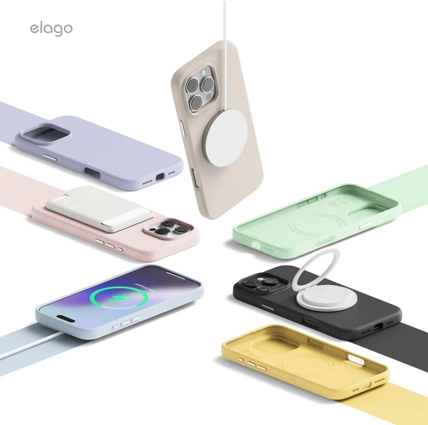 elago Magnetic Silicone Phone Case for iPhone 16 Pro in Sky Blue - NEW - Image 9
