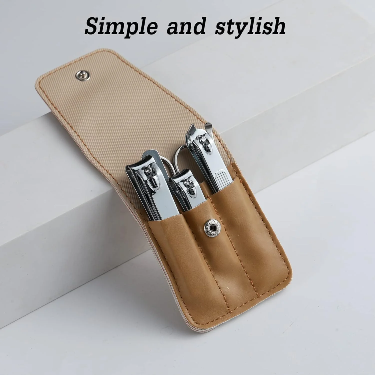Stainless Steel Fingernail Clippers Set of 6 Toenail Clipper Beige & Silver NEW - Image 4