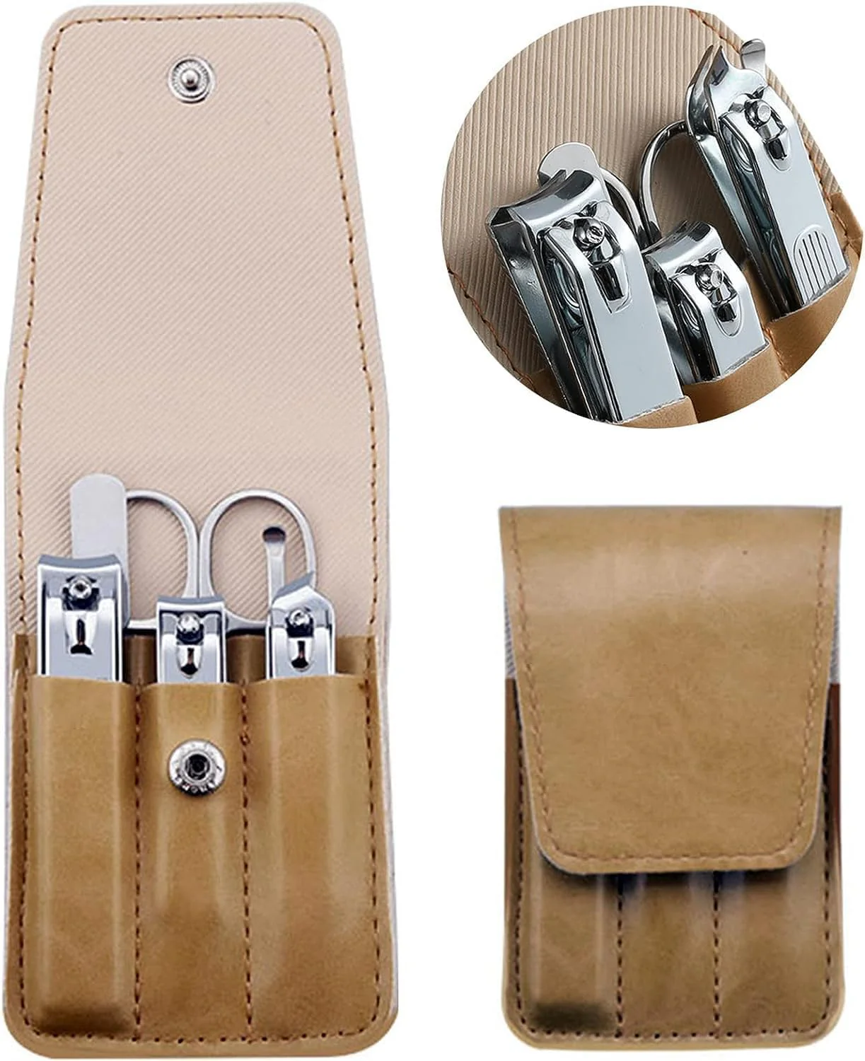 Stainless Steel Fingernail Clippers Set of 6 Toenail Clipper Beige & Silver NEW - Image 6