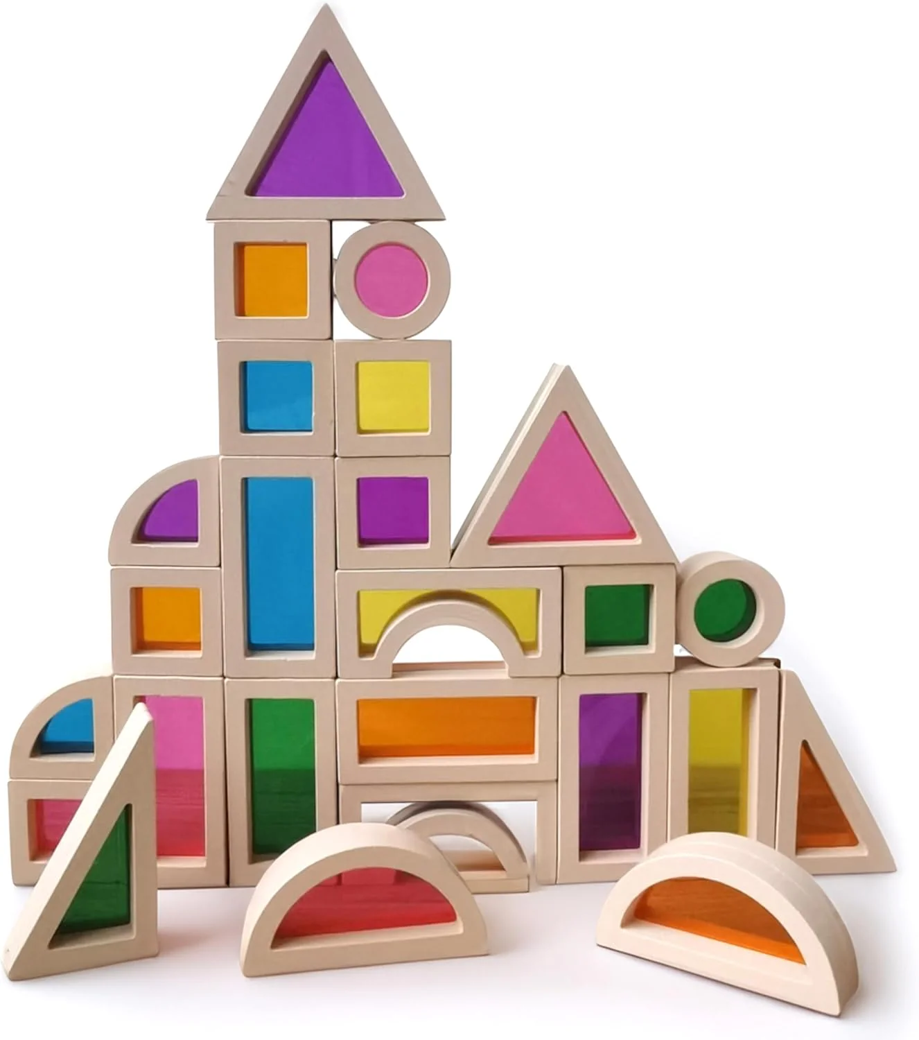 Acrylic Building Blocks Sorting & Stacking Toys Multi Color Size NEW - Image 2