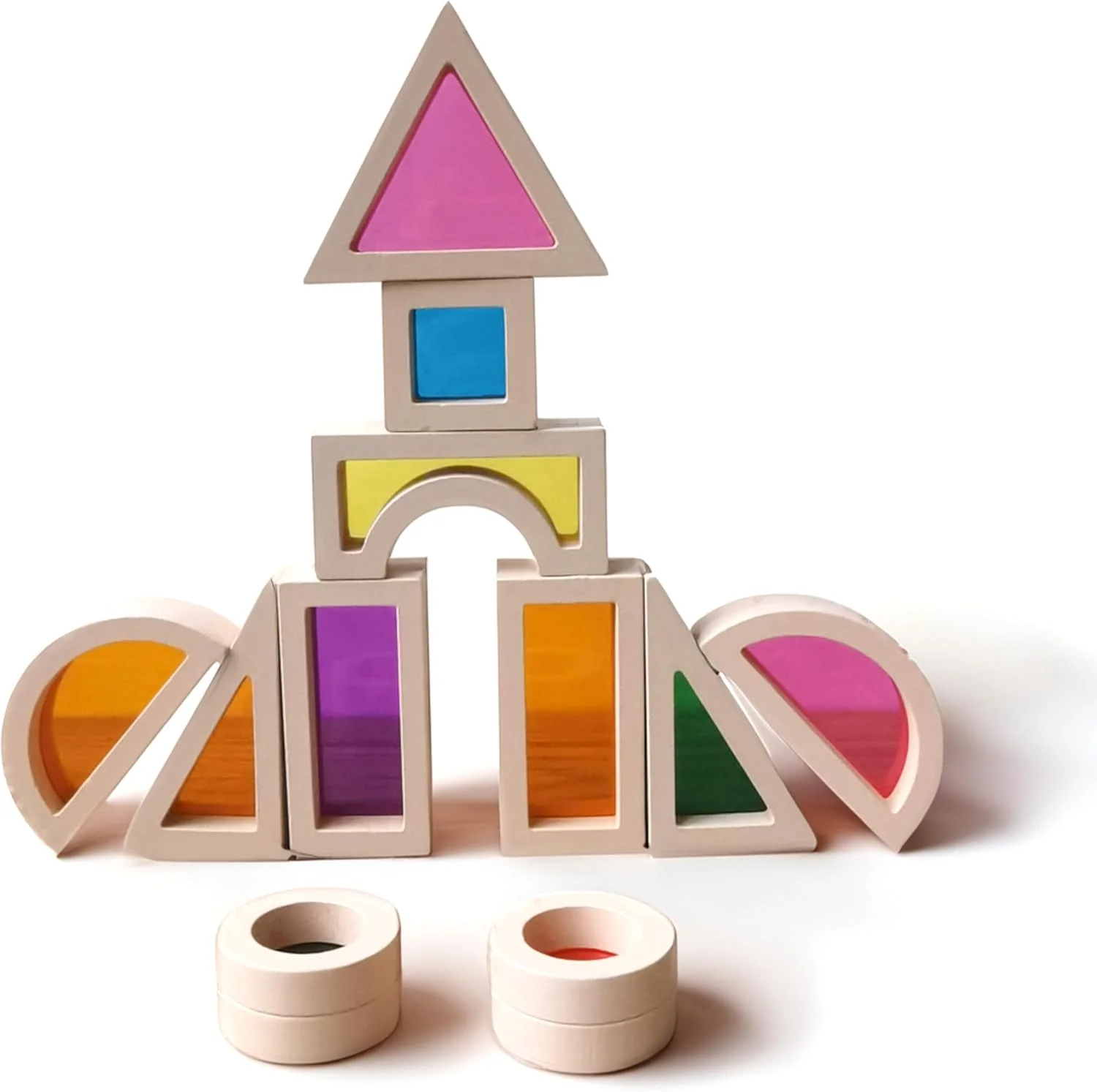 Acrylic Building Blocks Sorting & Stacking Toys Multi Color Size NEW - Image 3