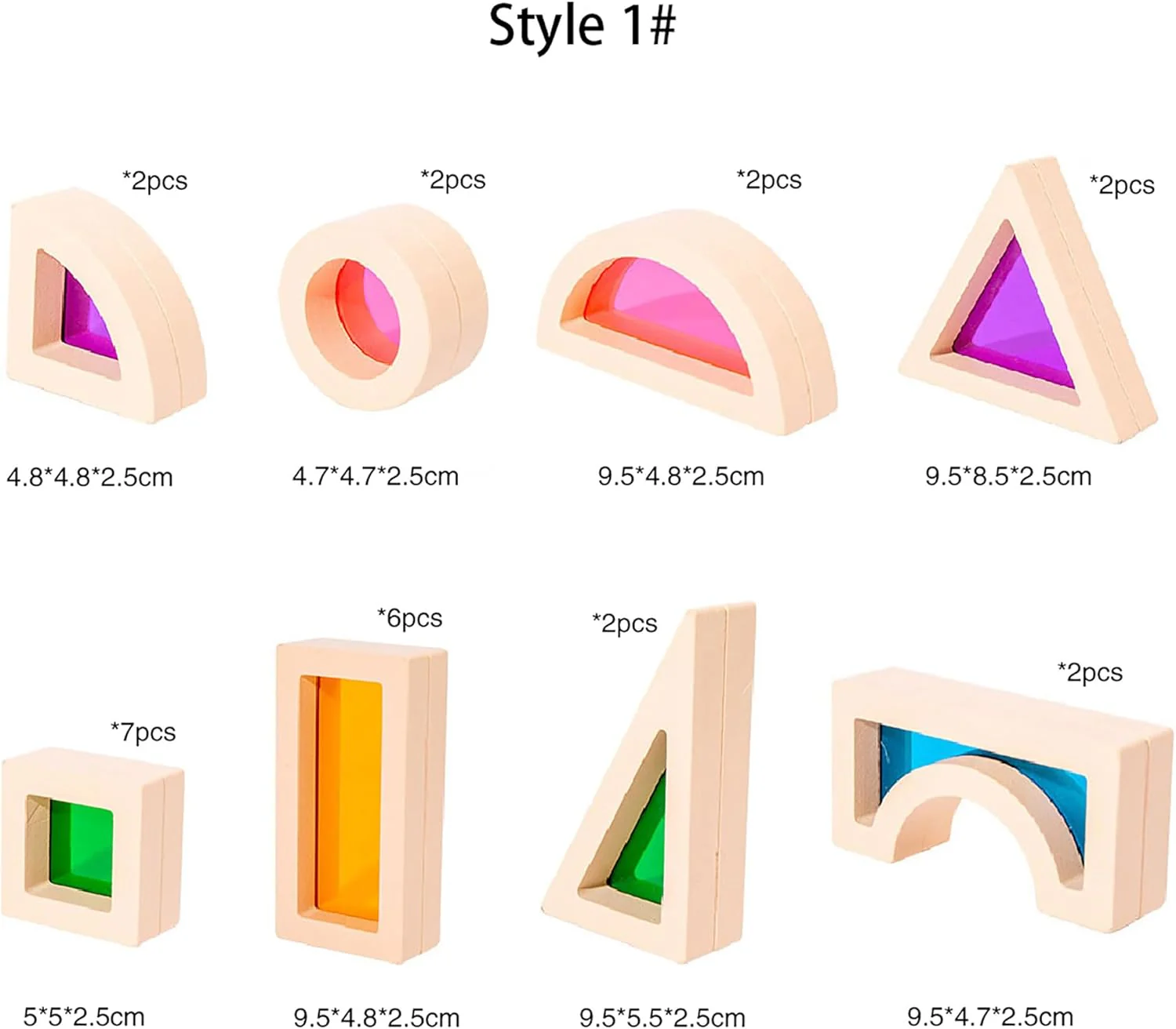 Acrylic Building Blocks Sorting & Stacking Toys Multi Color Size NEW - Image 5