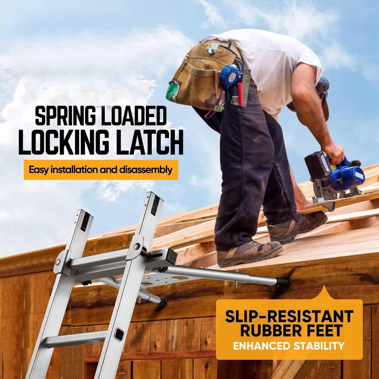 Focket Adjustable Steel Ladder Standoff, 20-27 Inch, Building Supplies for DEMO - Image 5