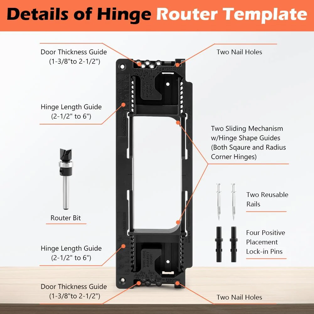 Adjustable Black Door Hinge Jig Mortiser Installation Tool for DIY Home NEW - Image 5