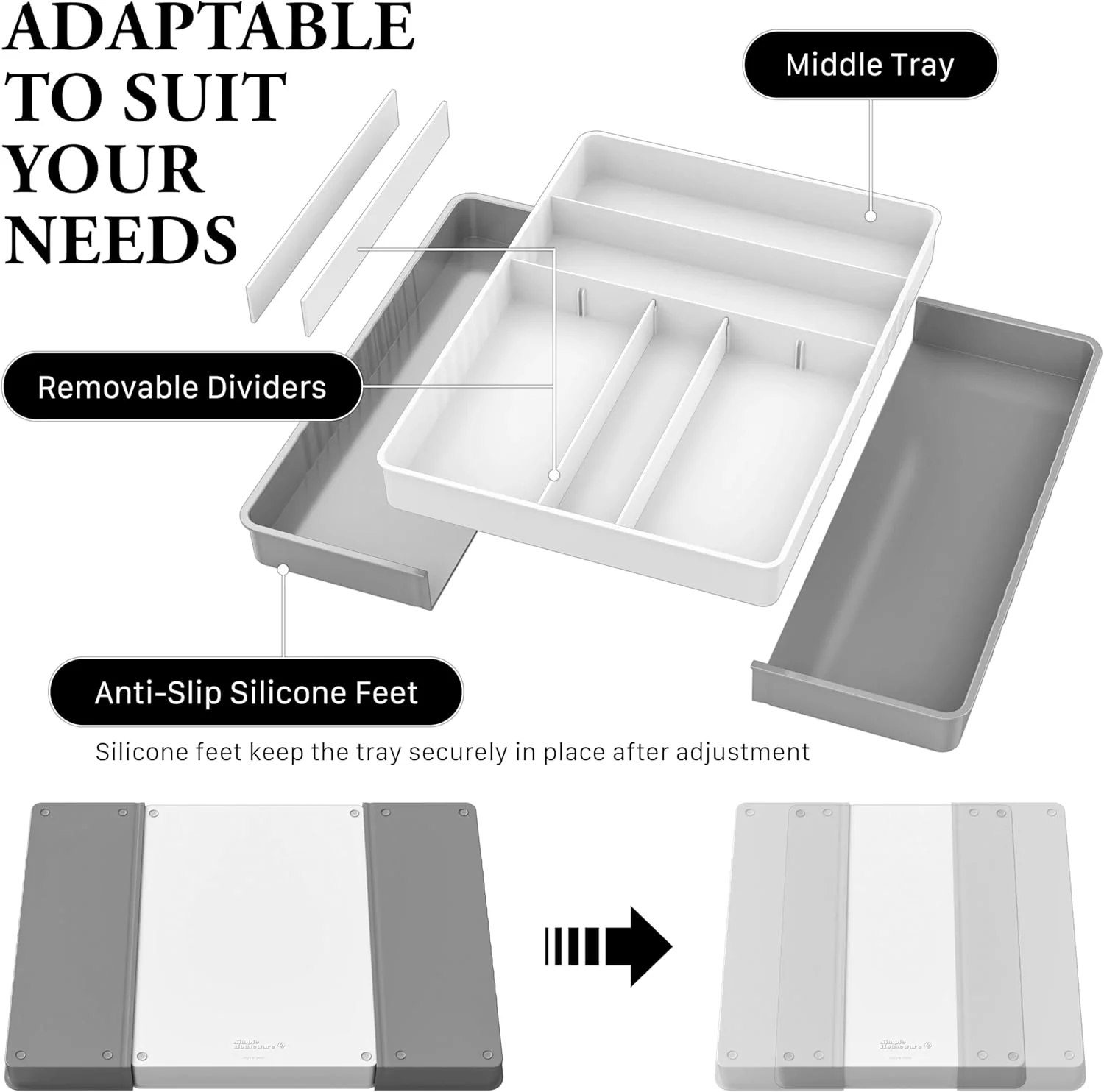 Simple Houseware Utensil Racks Expandable Cutlery Drawer Organizer NEW - Image 4