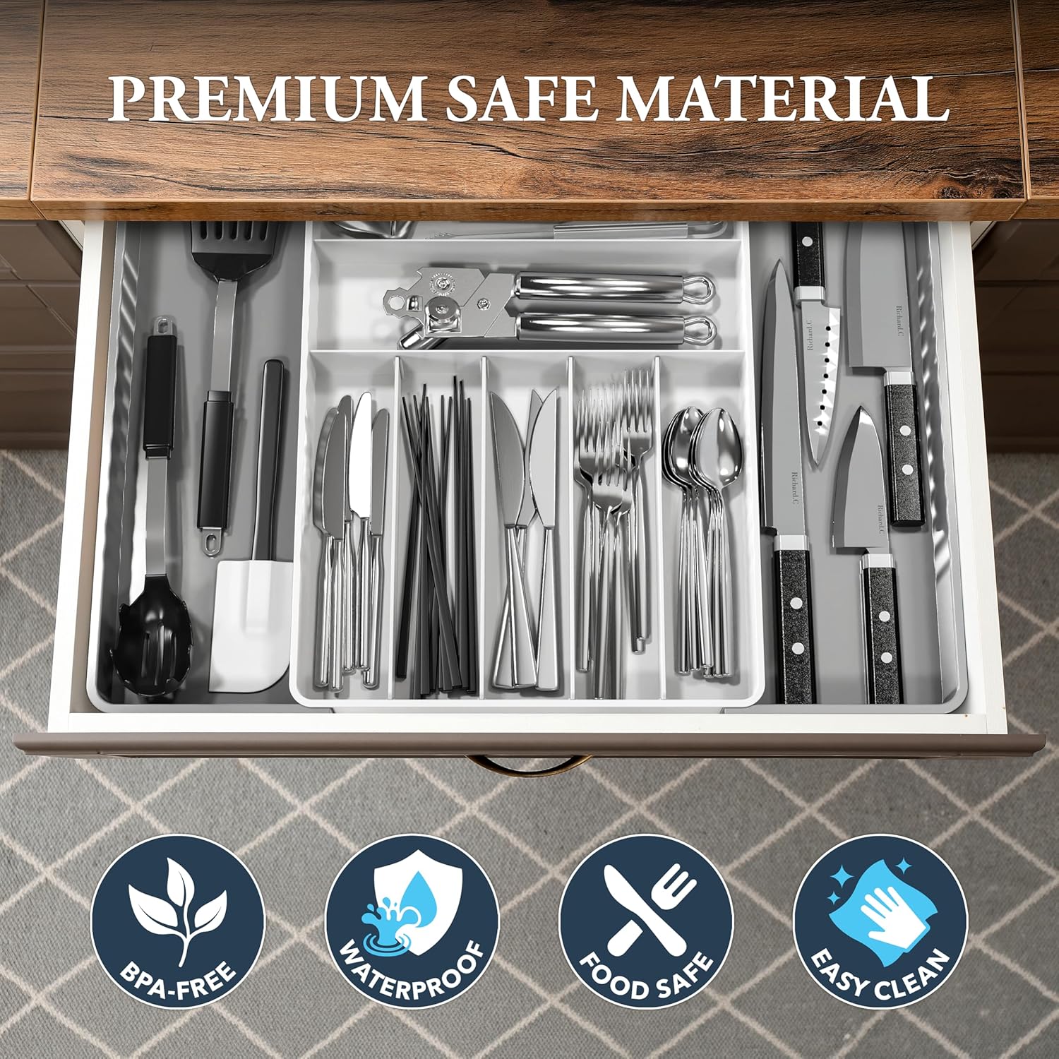 Simple Houseware Utensil Racks Expandable Cutlery Drawer Organizer NEW - Image 5