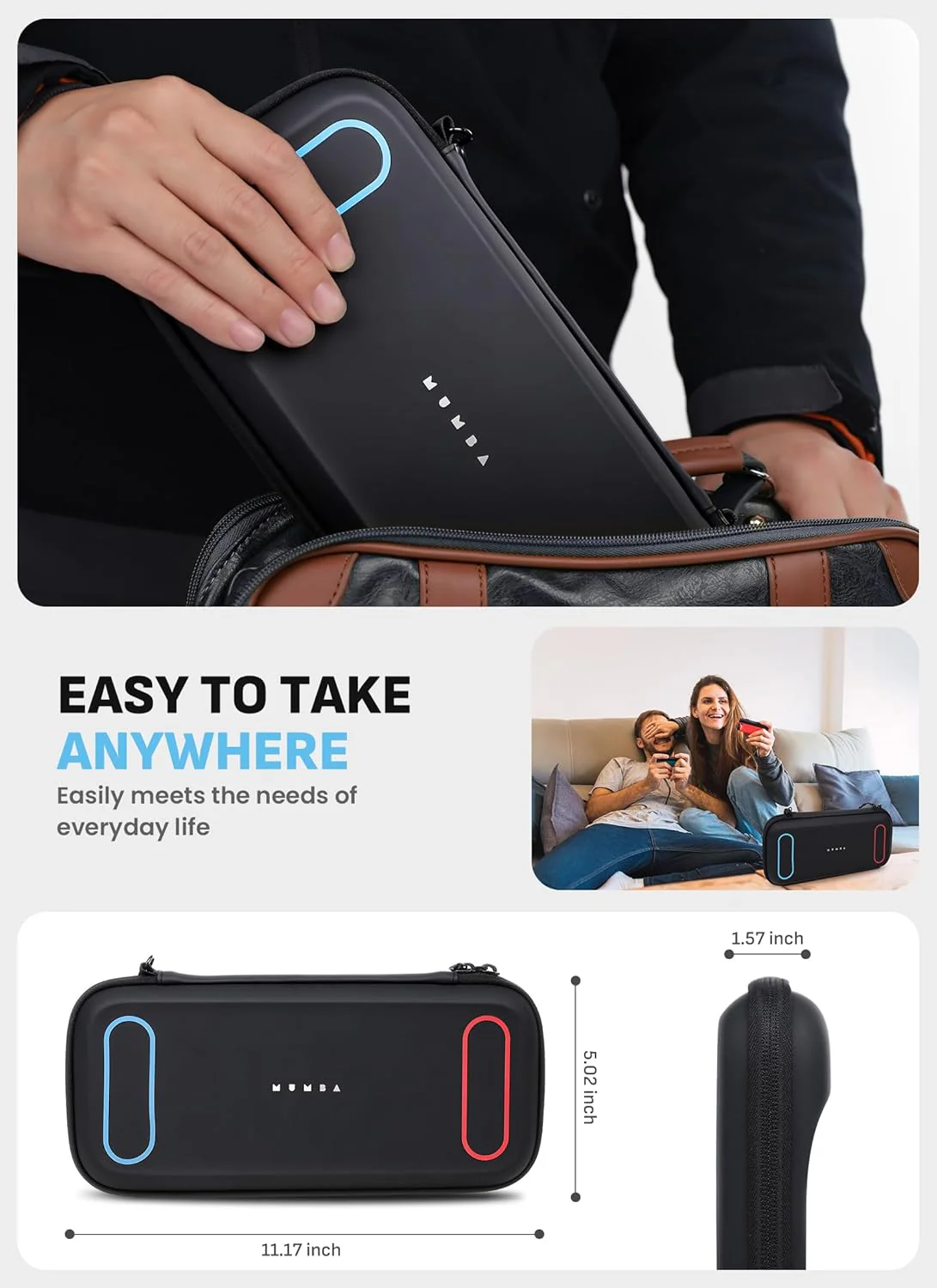 Mumba Protective Cases Carrying Case for Nintendo Switch 2 in Black - DEMO - Image 7