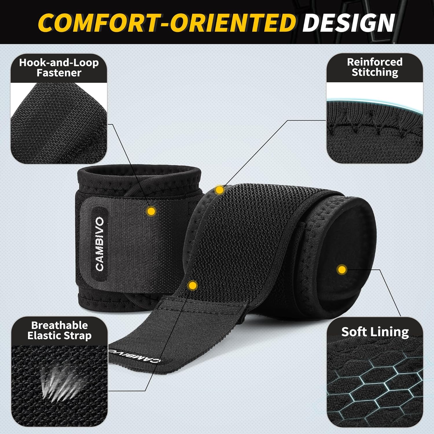 CAMBIVO Adjustable Compression Wrist Brace for Hand & Support, One Size NEW - Image 5