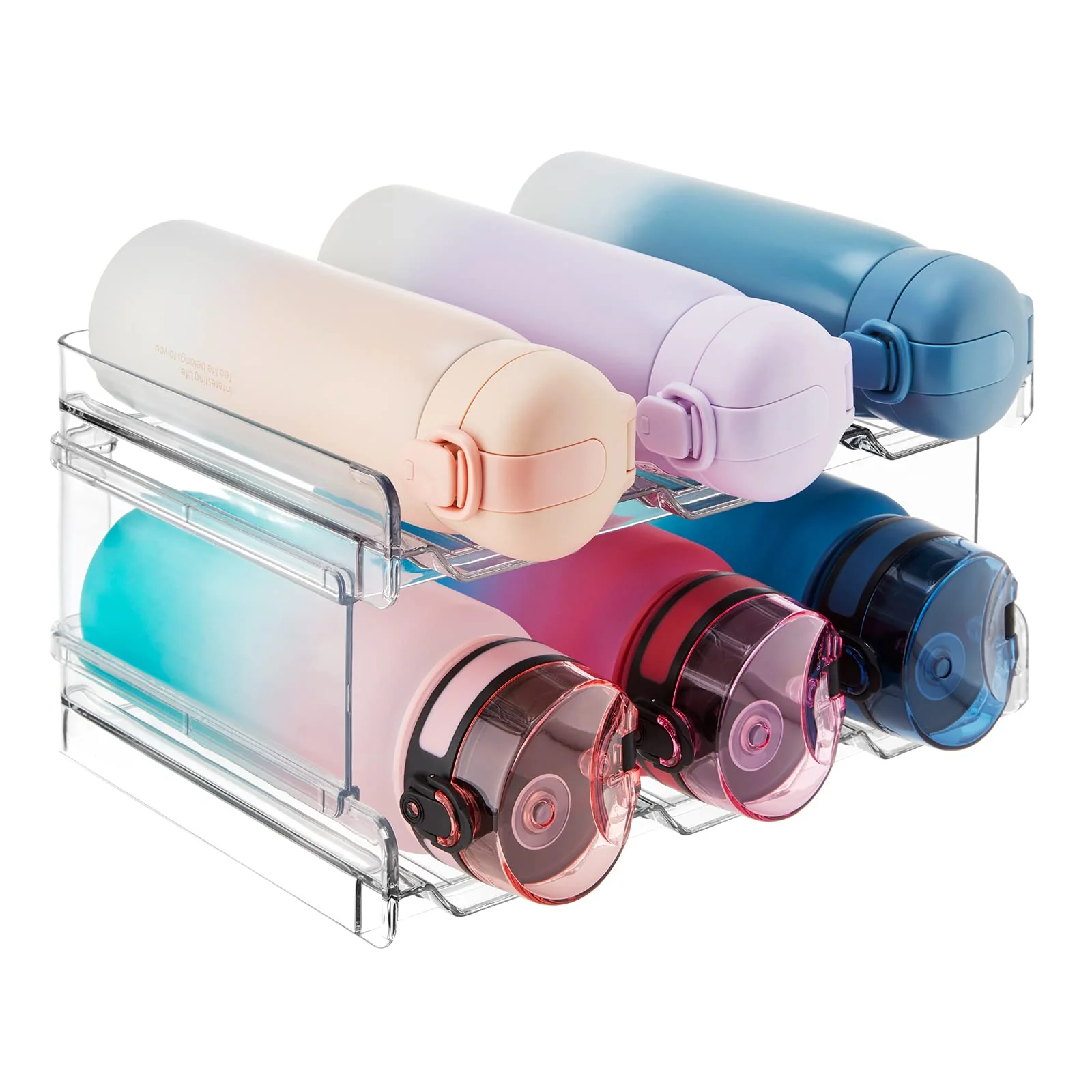 Lifewit 2 Tier-6 Bottle Stackable Water Holder Organizer, Clear Kitchen DEMO