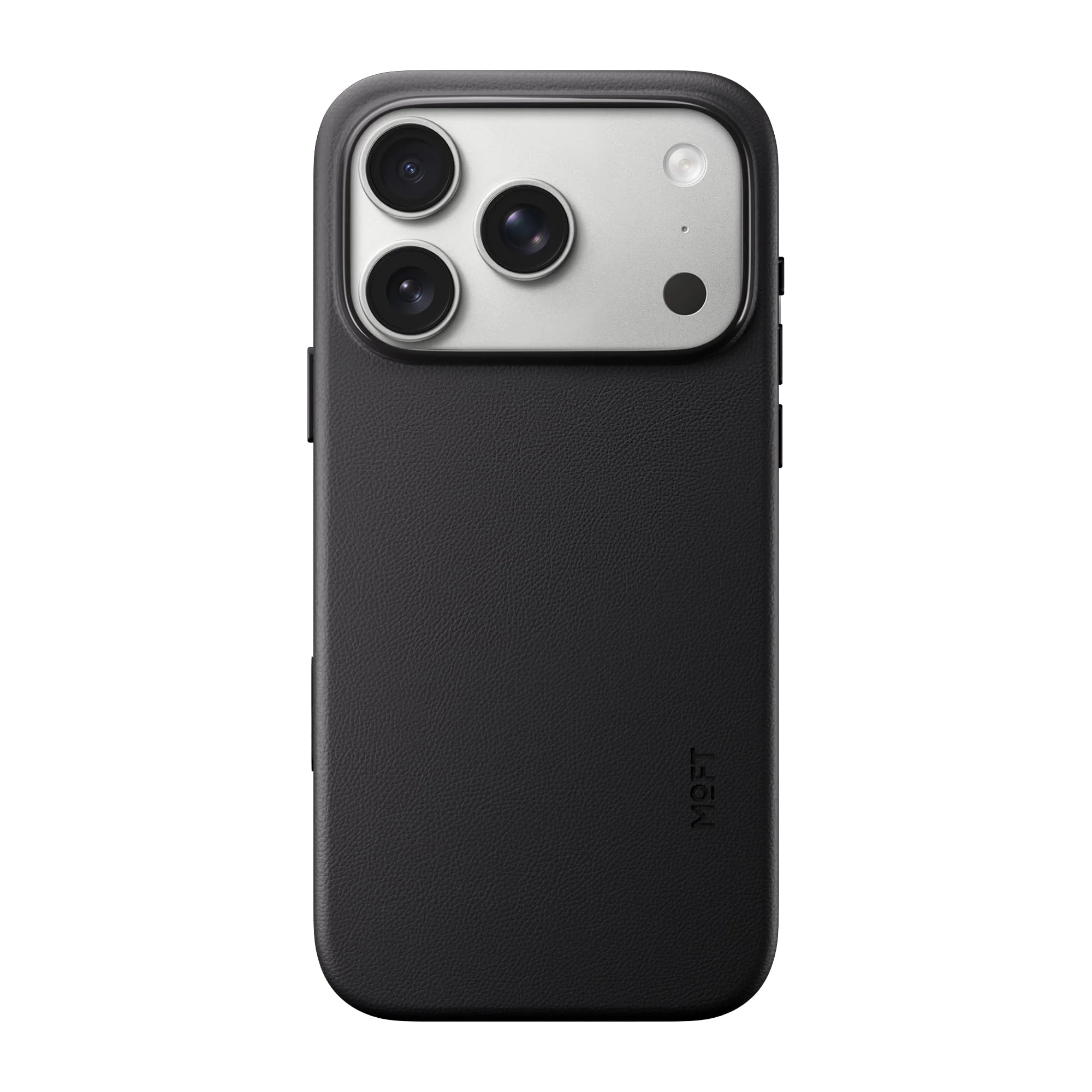 MOFT Jet Black Vegan Leather Phone Case for iPhone 17 Pro, Soft-Touch NEW