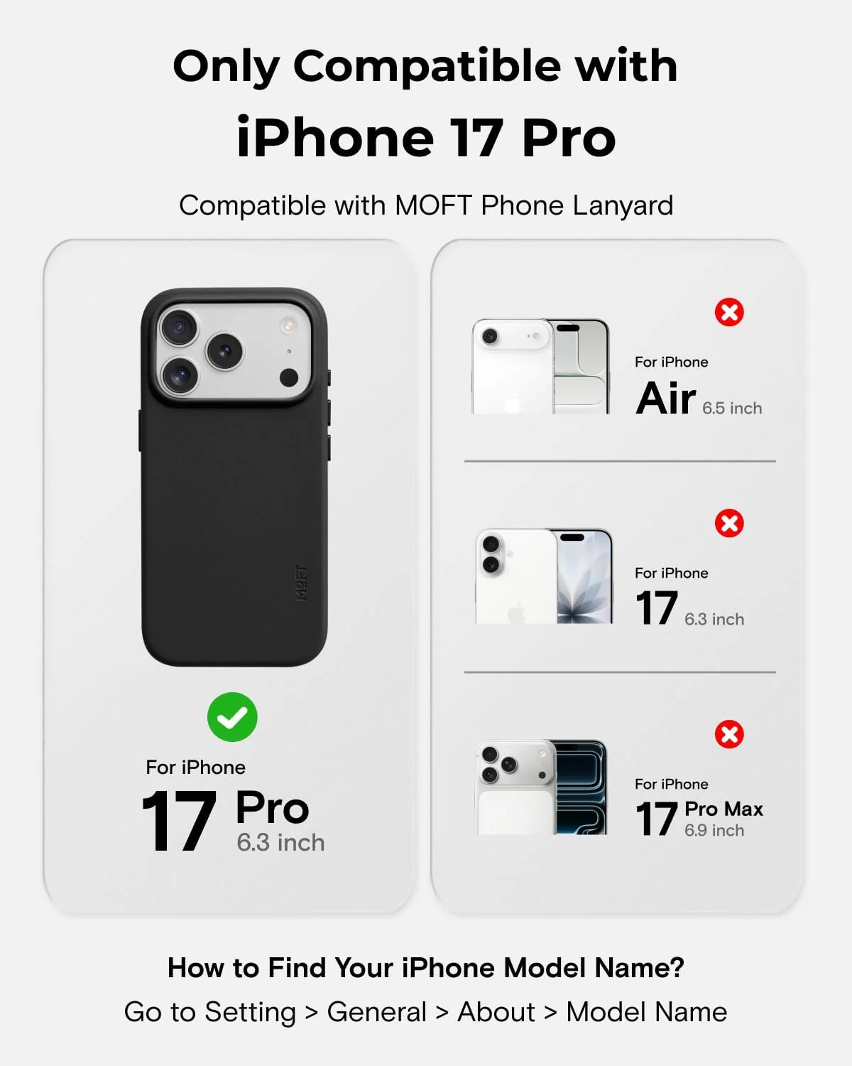 MOFT Jet Black Vegan Leather Phone Case for iPhone 17 Pro, Soft-Touch NEW - Image 2