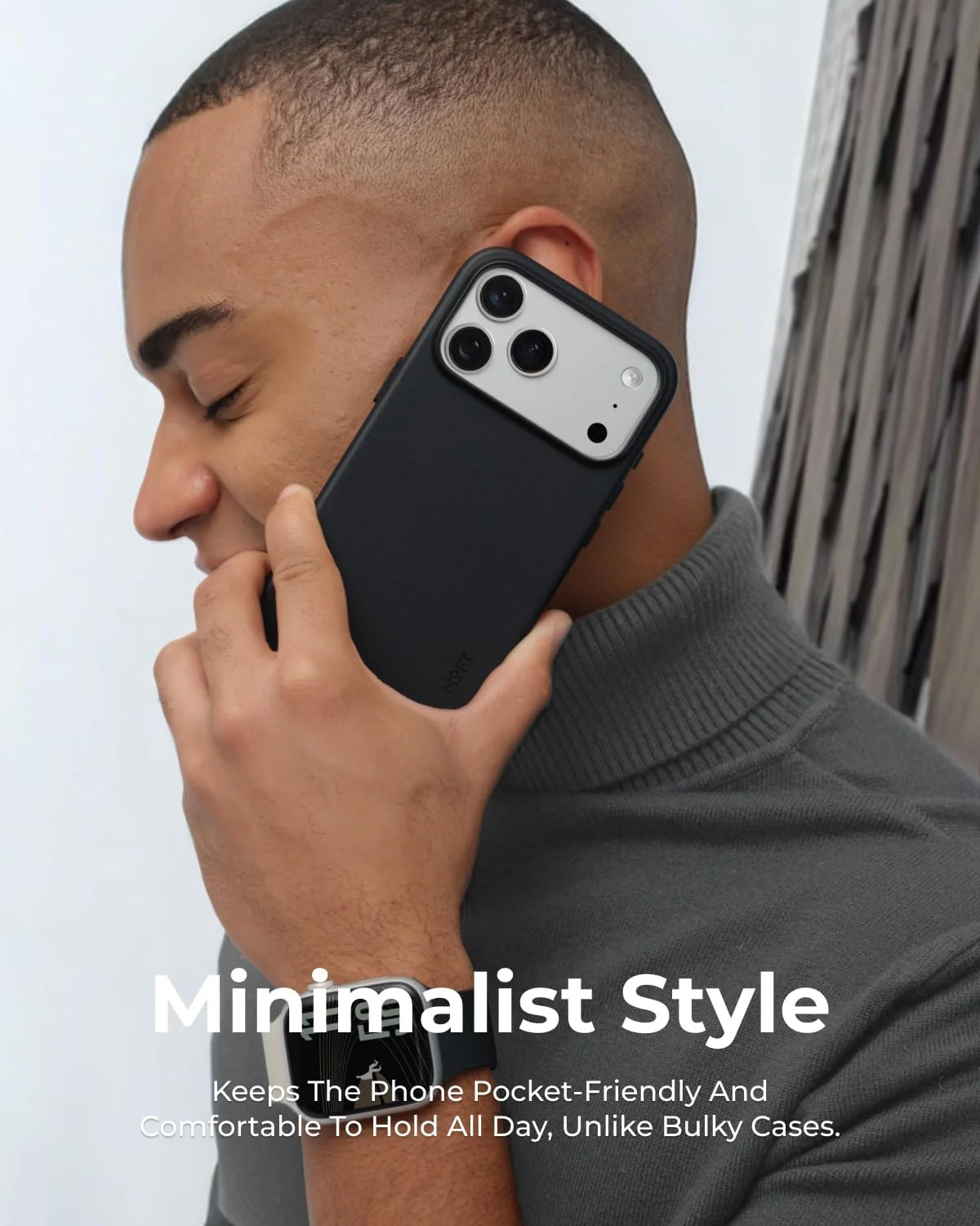 MOFT Jet Black Vegan Leather Phone Case for iPhone 17 Pro, Soft-Touch NEW - Image 8