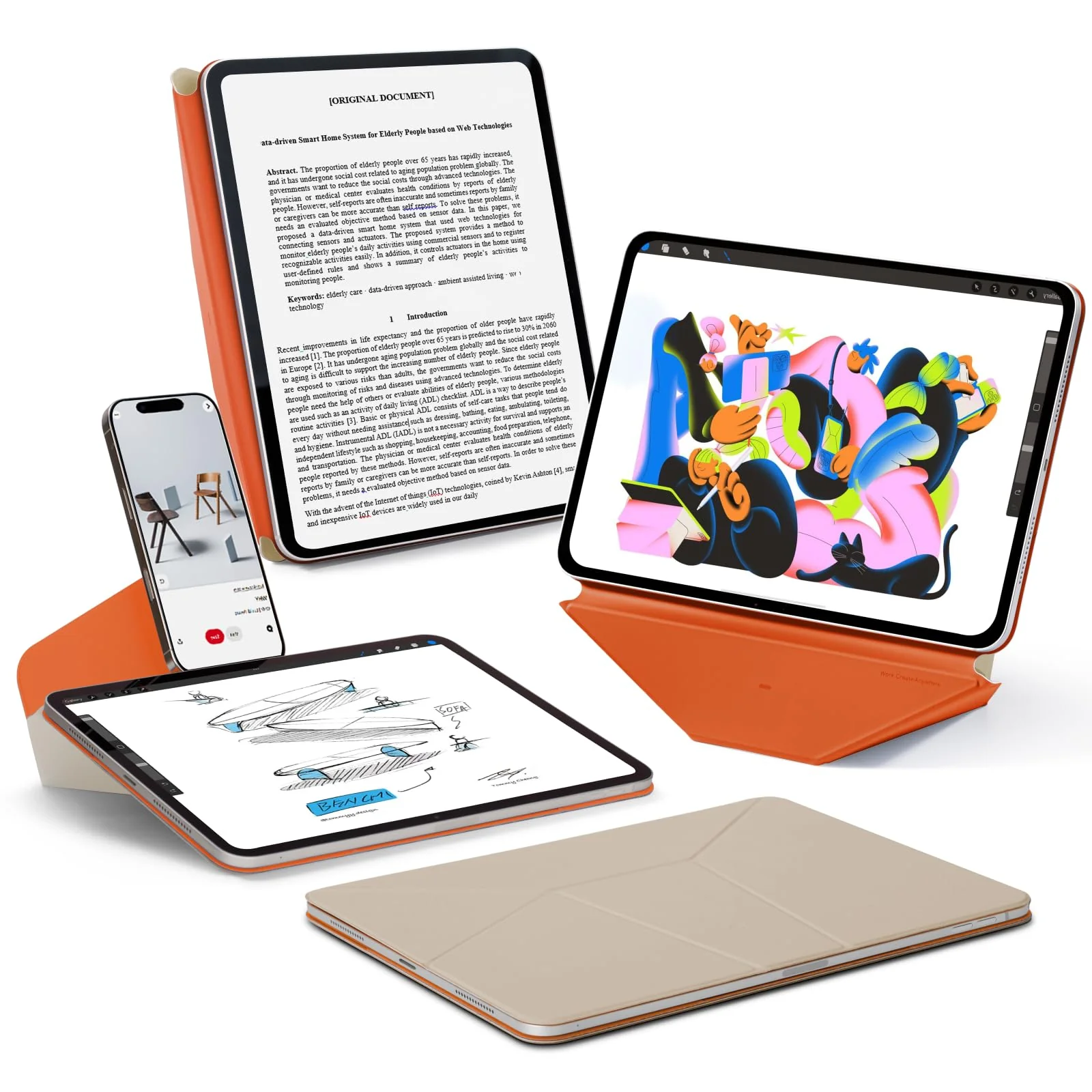 MOFT Slim Cases Magnetic Folio Case for iPad Pro 11-inch Beach White x DEMO