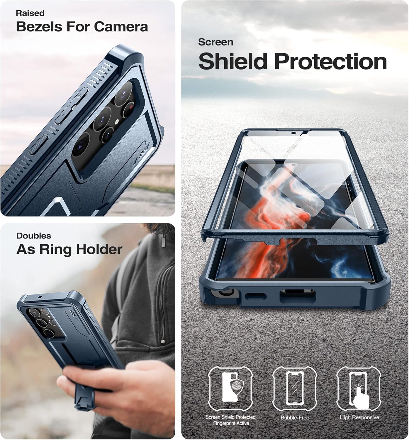 Dexnor Full Basic Cases Body Case for Samsung Galaxy S22 Ultra with Kickstand - Image 7