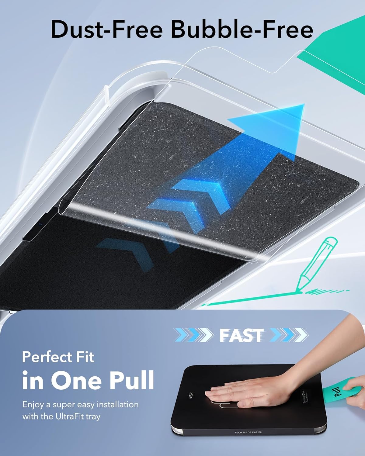 ESR Clear Screen Protectors for New iPad Air 11 Inch Tablet, 1 Pack, - Image 5