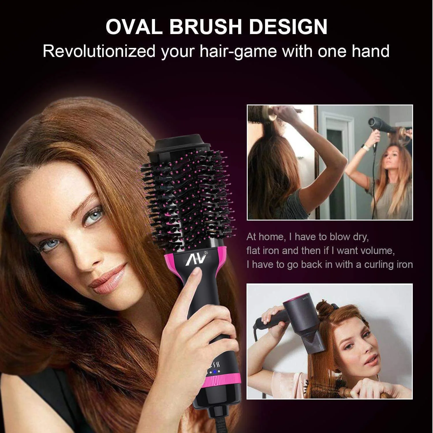 Rose Black One-Step Hair Dryer and Volumizer Ceramic Styling Tool NEW - Image 5