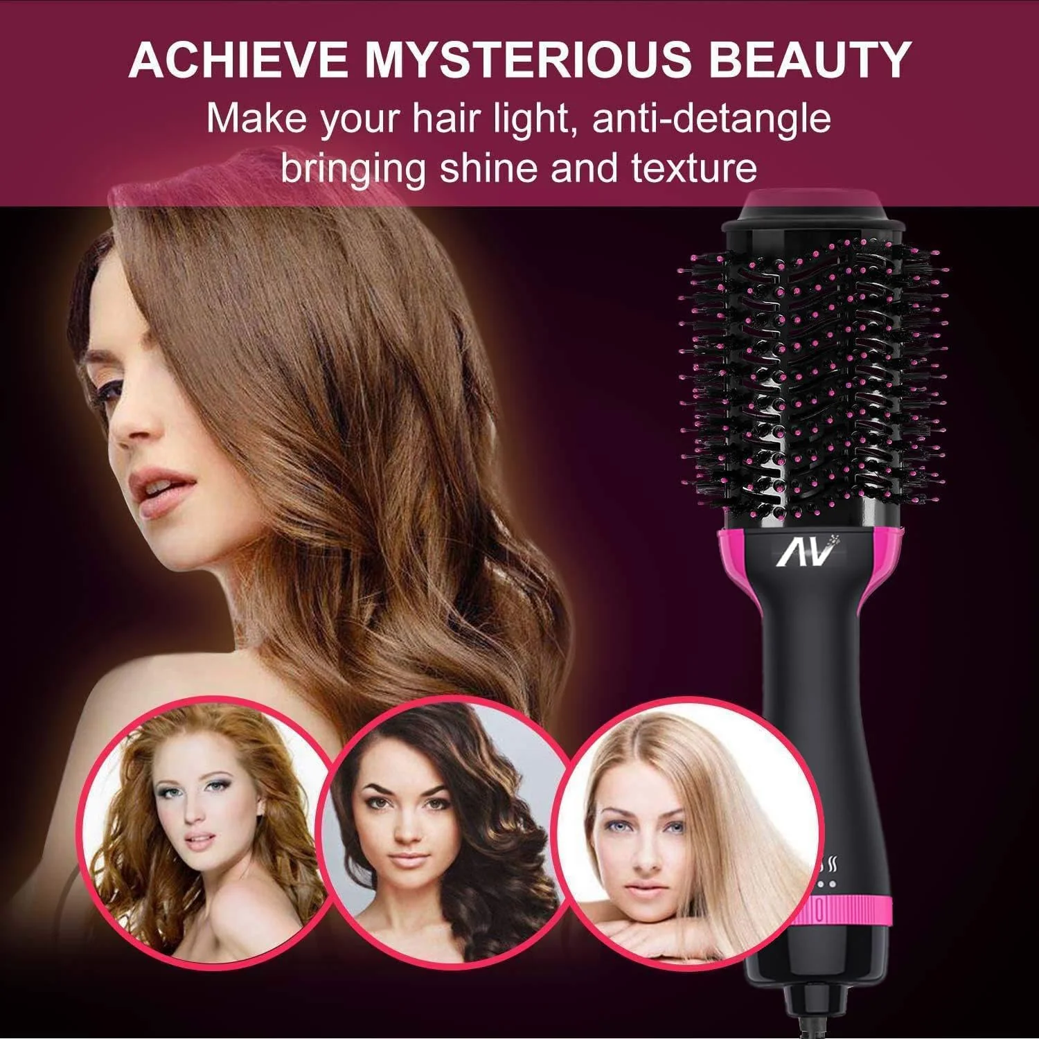 Rose Black One-Step Hair Dryer and Volumizer Ceramic Styling Tool NEW - Image 6