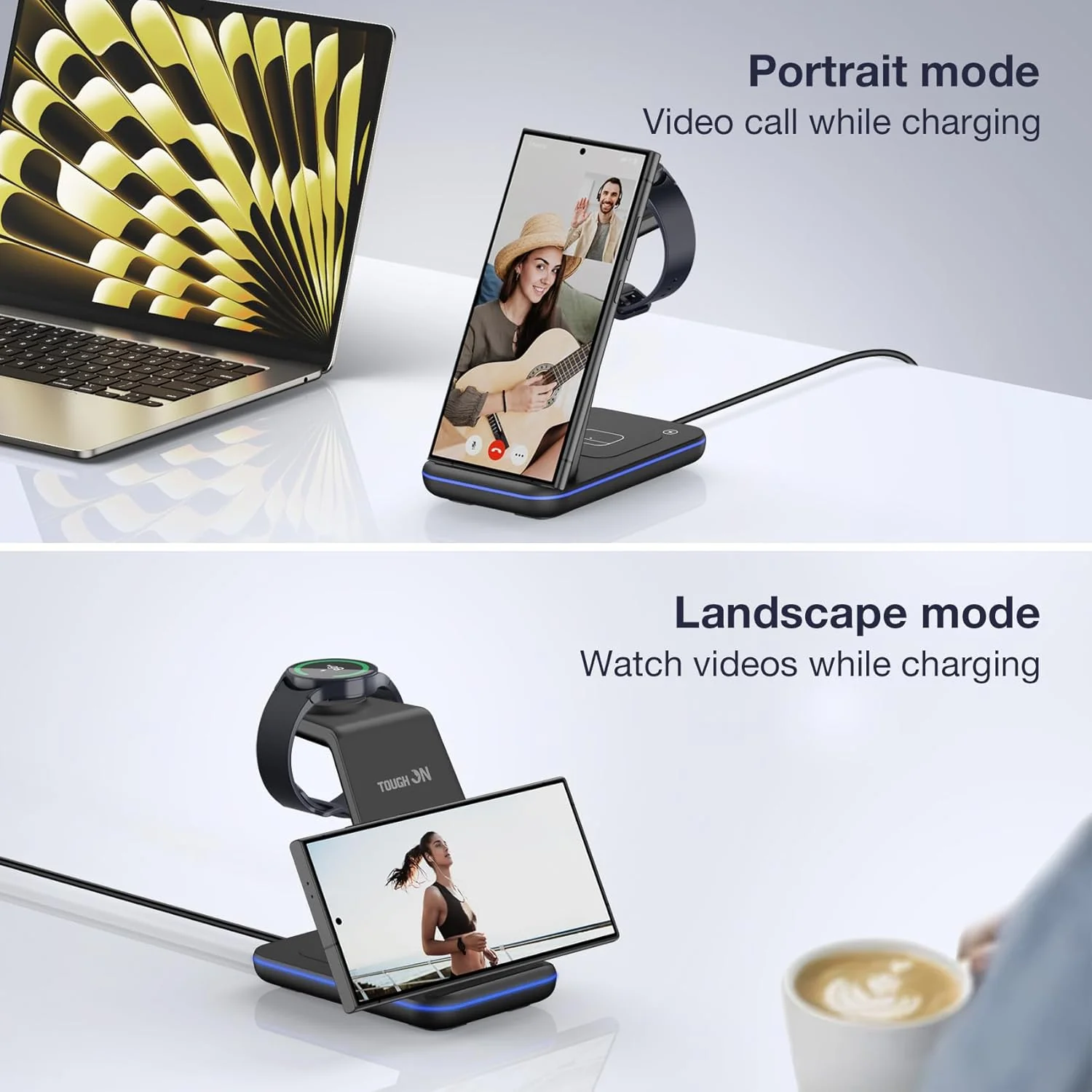 3-in-1 Wireless Charging Station for Samsung Galaxy Phones & Devices - DEMO - Image 4