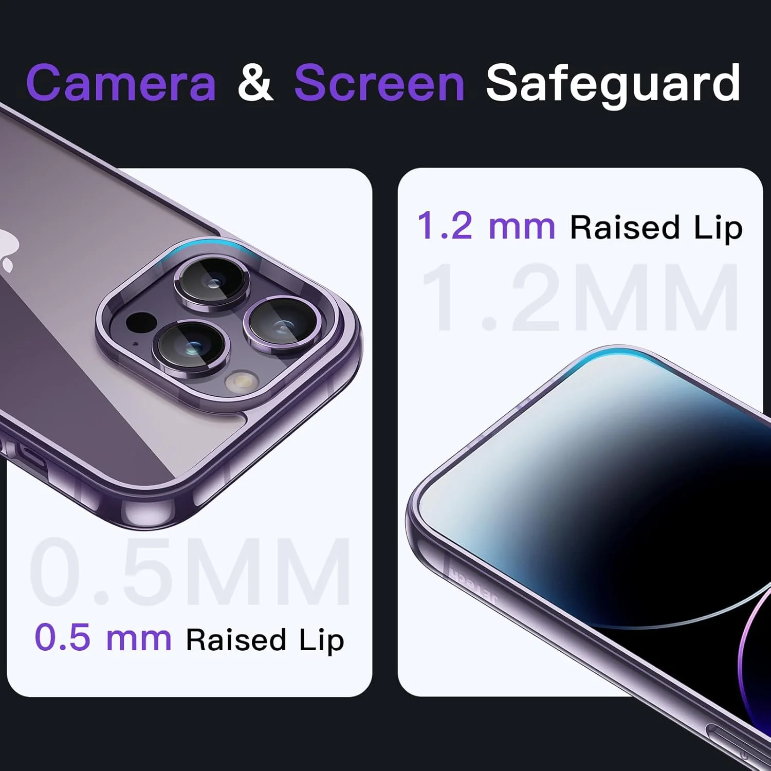 JETech Deep Purple Shockproof Protective Phone Case for iPhone 14 Pro Max DEMO - Image 5