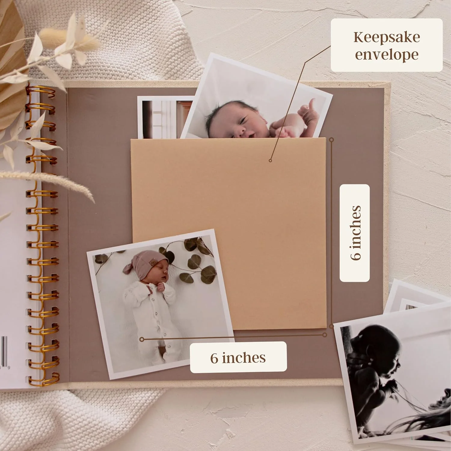 Peachly Minimalist First Year Baby Memory Book Keepsake Natural Linen Size NEW - Image 6