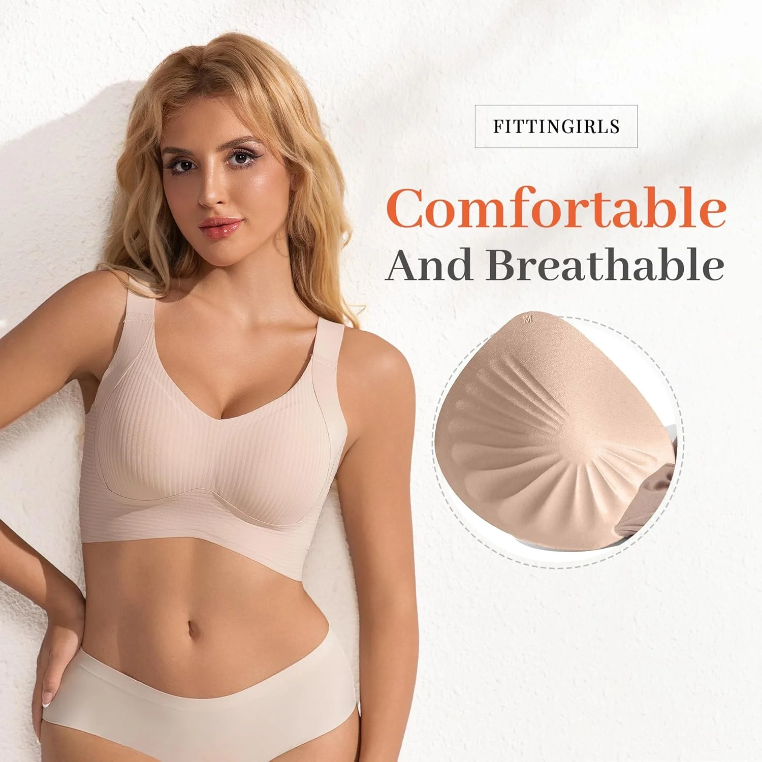 Fittingirls Wireless Everyday Bras Full Coverage Seamless Comfort Support NEW - Image 3