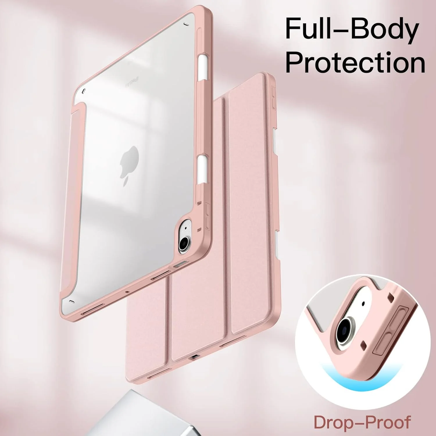 JETech Rose Gold Protective Tablet Case for iPad Air 11-Inch M3/M2/Air 5/4 NEW - Image 4