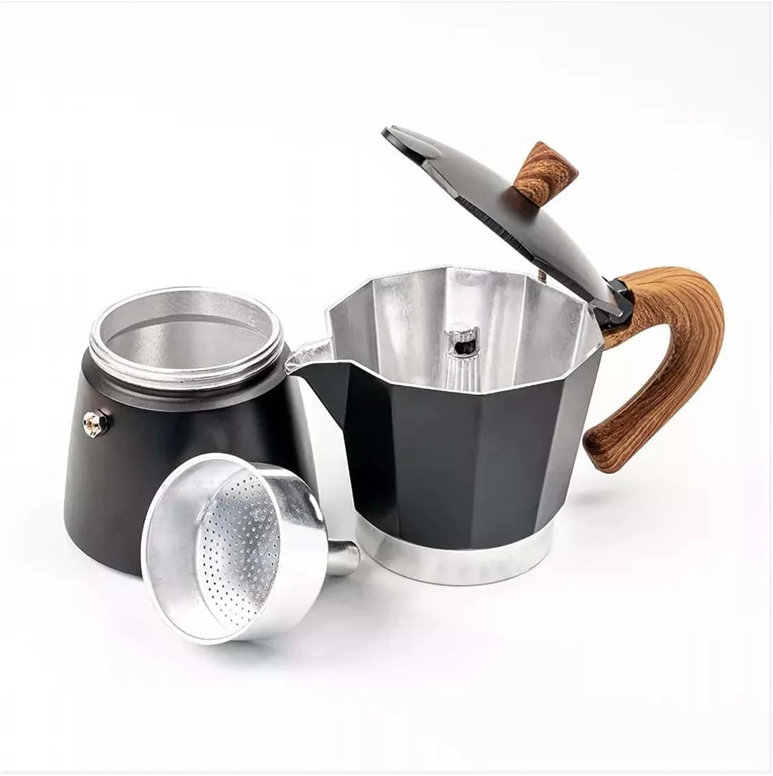 Stovetop Espresso Maker Moka Pot Classic Coffee Brewer 150ml Black Size NEW - Image 5