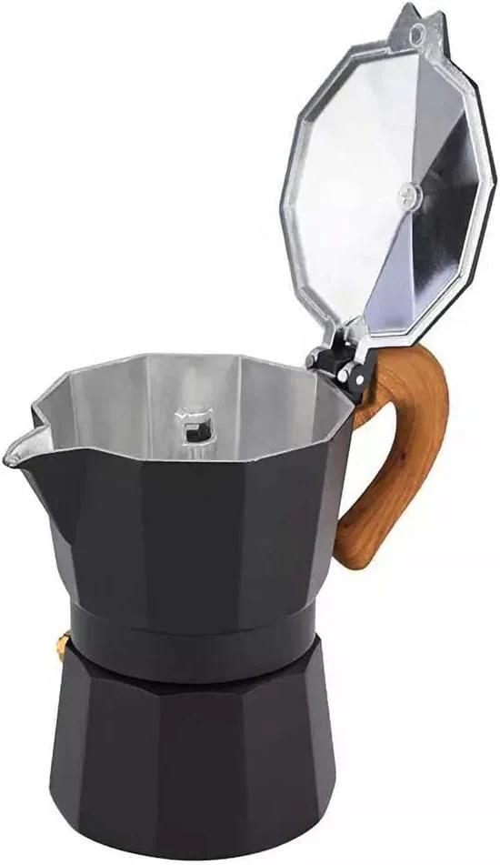 Stovetop Espresso Maker Moka Pot Classic Coffee Brewer 150ml Black Size NEW - Image 9