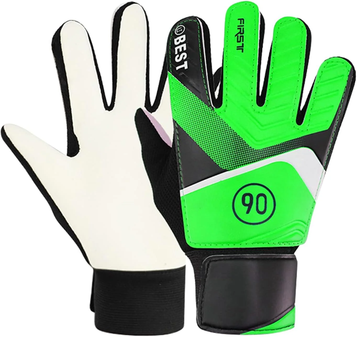 Green Goalkeeper Gloves with Cushioned Polyurethane Grip, Size 7 NEW - Image 2