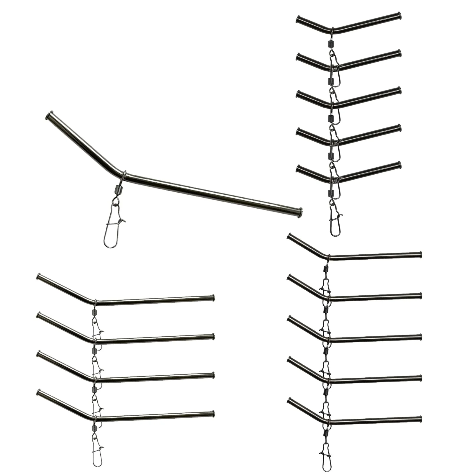 croch Black Metal Terminal Tackle Fishing Feeder Boom with Snap Connectors NEW